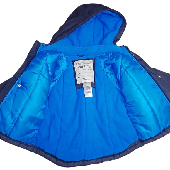 Carters Toddler Puffer Jacket Blue 2T - Picture 4 of 7